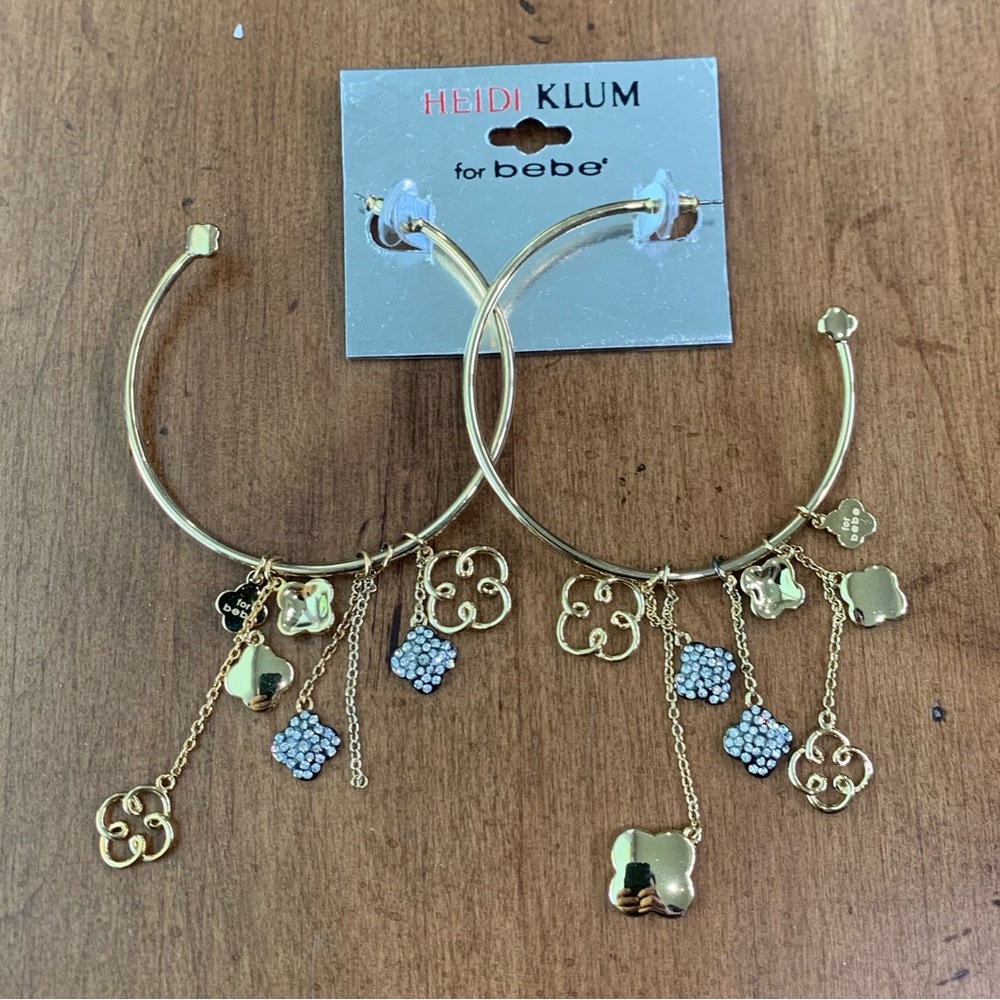 Heidi Klum for bebe Hoop Dangling Charm Earrings